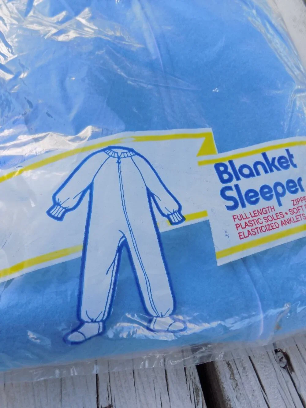 VINTAGE DR DENTON BLANKET SLEEPER PJ NEW OLD STOCK XLG